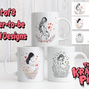 3 FUTURE MÈRE 11 oz, emballage de tasse personnalisé par sublimation, poème de maman, lot de tasses cadeau personnalisé, cadeau unique, maman, maman, fête des mères !