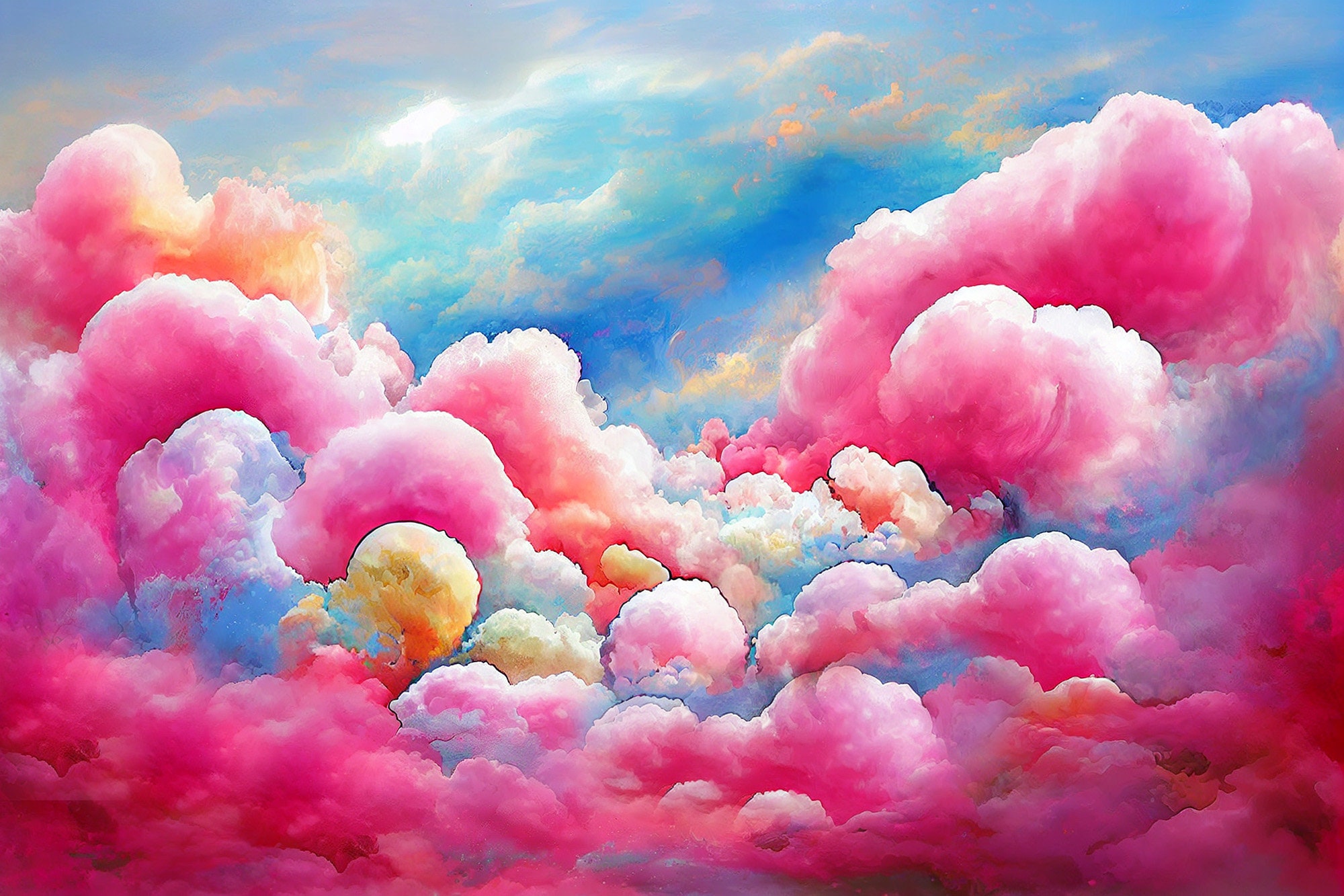 Pink and Blue Cotton Clouds Graphic by jijopero · Creative Fabrica