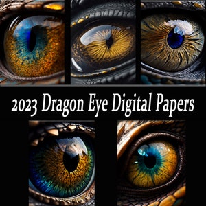 Mythical Fantasy Dragon Eyes Digital Artwork Papers Bundle, clipart, scrapbook, backgrounds, crafts, wallpapers, sublimation, tumbler & more