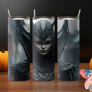 EVIL WITCH Halloween Horror Drink Tumbler Sublimatie, Black Gothic GIGER Geïnspireerd Digitale Craft Clipart 20oz skinny tuimelaar Wrap Design Vol1