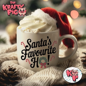 Envoltório de caneca de Natal "SANTA'S Favourite HO", envoltório de caneca de sublimação de 11 onças, caneca engraçada, caneca personalizada, caneca de Natal, presentes para ele, presente divertido, caneca PNG