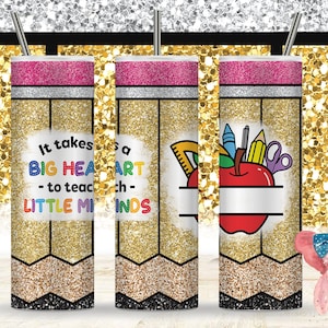 LEHRER Skinny Tumbler Wrap, 20 Unzen Sublimationsbecher Wrap, Glitzerbecherverpackung, Lehrer Geschenk, PNG Becherverpackung, danke Lehrerverpackung,