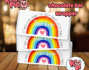 Bedankt LERAAR, schoolverlaters, viering, leraar cadeau, gepersonaliseerde chocoladereep wrapper, candy bar wrapper, digitaal PNG-label, cadeau