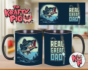 Fishing Dad Mug Wrap: 11oz Sublimation Design (PNG Digital Download)
