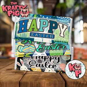 3 embalagens de barra de chocolate "FELIZ PÁSCOA", presente de comemoração, barra de chocolate personalizada, etiqueta digital de barra de chocolate, presente exclusivo de coelhinho da Páscoa!