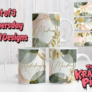 3 MOTHER, MOM 11oz MUG Designs, Sublimation Custom Mug Wrap, Mug clipart, personalized Gift Cup Bundle, Unique gift, Mom, Stepmom, Mother!