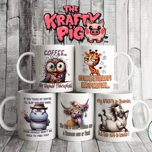 5 designs de tasse DRLES pour amoureux des ANIMAUX, emballage de tasse à sublimation de 11 oz, designs de tasse personnalisés, cadeau personnalisé, tasse à café, tasse animal drôle, emballage de tasse.