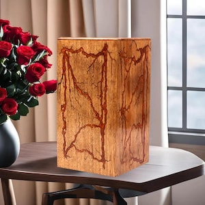 Handcrafted Wooden Urn Box Decorative Epoxy Resin Urn for Human & Pet Ashes Cremation Funeral Urn Adult Male/Female Ashes
