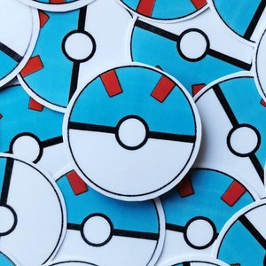 Pokemon Superball Pokeball Anime Manga Jogo Ilustração Adesivo brilhante à prova d'água