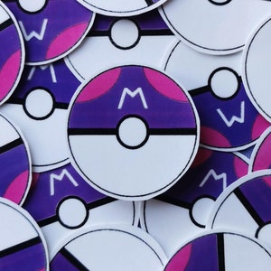 Pokemon Meisterball Pokeball Anime Manga Game Illustration Aufkleber glänzend wasserdicht