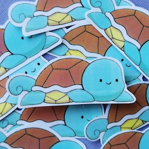 Squirtle Pokemon Fantasia Animal Anime Manga Jogo Ilustração Adesivo brilhante à prova d'água