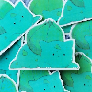 Bulbasaur Pokemon Fantasia Animal Anime Manga Jogo Ilustração Adesivo brilhante à prova d'água