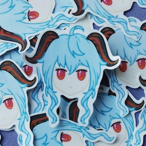 Ganyu Goat Girl Genshin Anime Manga Game Illustration Sticker shiny waterproof