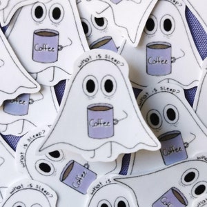 Kaffee Geist süß verspielt Illustration Aufkleber glänzend wasserdicht
