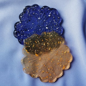 Flower Coaster epoxy resin different colors glitter