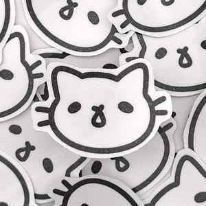 Sticker kattengezicht illustratie glanzend waterdicht