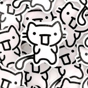 Gasp Cat illustratiesticker glanzend waterdicht