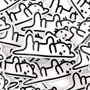 Liegende Katze Illustration Aufkleber glänzend wasserdicht