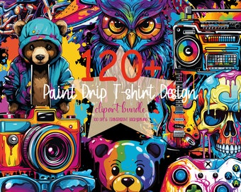 120+ Paint Drip T-shirt Design Bundle Color Drip Design Premium Tshirt Design Bundle Shirt Design Jaw-dropping T-shirt Design T-shirt Pngs