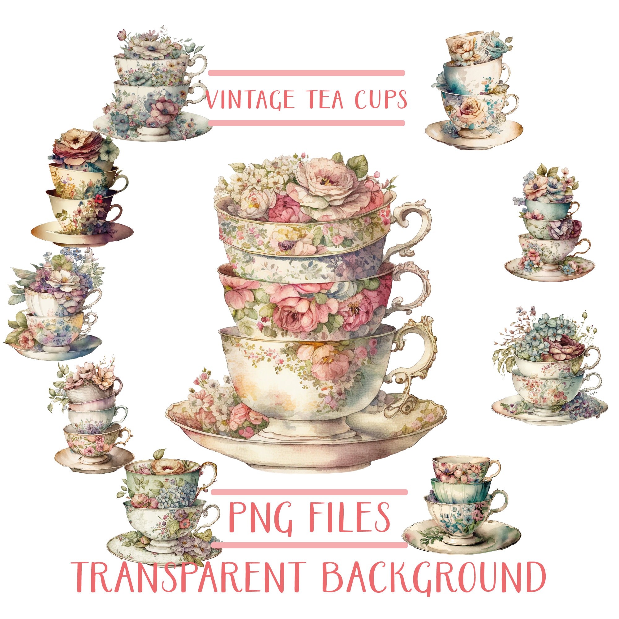 Vintage Tea Cups Clipart Bundle Vintage Floral Tea Cups Png Etsy Vintage Tea Cups Clipart Bundle Vintage Floral Tea Cups Png Etsy