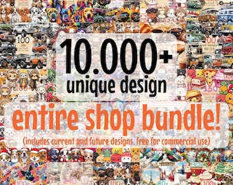 Ensemble complet de la boutique, ensemble de cliparts toute la boutique, ensemble de la boutique, licence commerciale, licence POD complète, cliparts à usage commercial