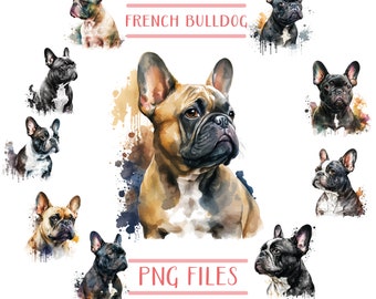 French Bulldog Clipart Png Bundle, French Bulldog Png Pack, Dog Png File, Dog Illustration Clipart ,French Bulldog Digital Print,Dog Cutfile