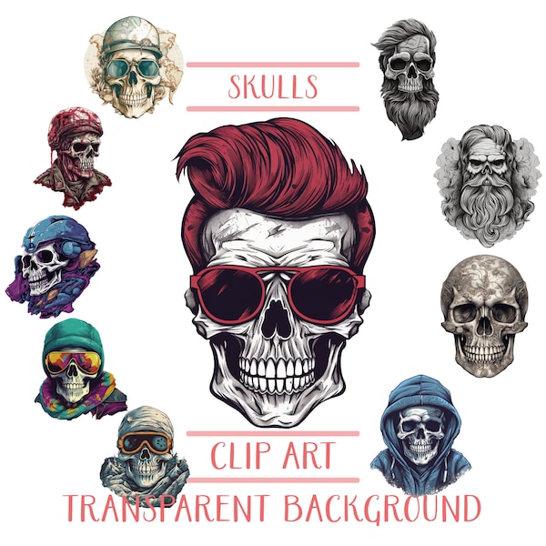 Skulls Png Bundle, Bearded Skull Png Shirt Design, Bearded Skull Png Files, Skull Png Digital Download, Skull Png Bundle, Skull Clipart