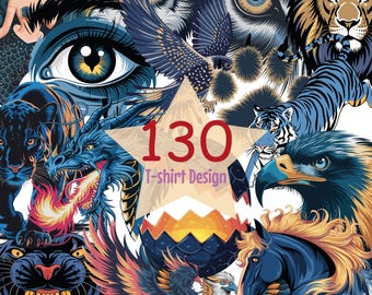130 Animal Png T-shirt Bundle, Animal Pictures for Tshirts, Animal Sublimation Shirt Bundle,Sublimation Png Bundle, DTG Sublimation Png