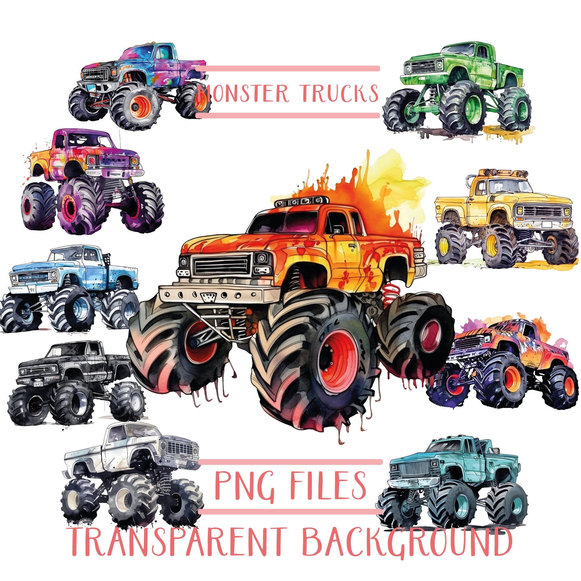 Monster Truck Stickers Pack, Cool Graffiti Truck Car Stickers