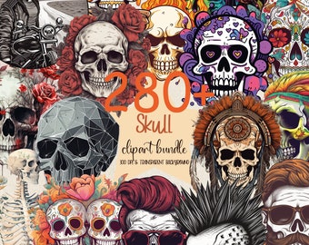 280+ Skull T-shirt Design, Skulls Png Bundle, Skull T-shirt Sublimation Png, Skull Png for Sublimation, Sugar Skull Png, Colorful Skull Png