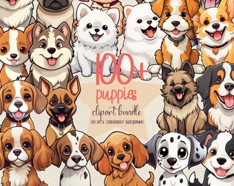 100 Puppy Clipart Bundle, Puppy Png Bundle, Puppies Clipart Bundle, Dog Breeds Png Bundle, Dog Breeds Clipart Bundle, Puppy Sublimation