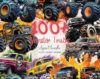 100 Monster Trucks T-shirt Design Bundle, Monster Truck Tshirt Png, Monster Jam Png, Monster Trucks Png for Sublimation, Monster Trucks Png