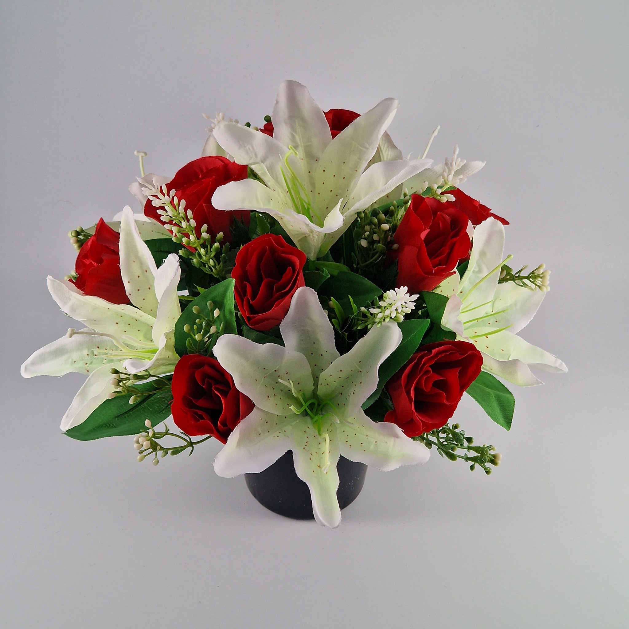 Grave Artificial/silk Flower Arrangement Grave Memorial Pot - Etsy UK
