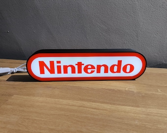 Caja de luz con el logotipo de Nintendo: letrero LED para fanáticos de los videojuegos retro