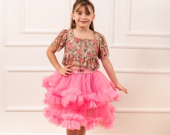 Two-Piece Girl's Birthday and Special Occasion Dress, Children's Costume