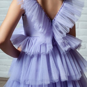 Girls Lilac Party Dress, Children Birthday Dress, Ball Dress, Girl Party Costume, Fancy Dress up image 5