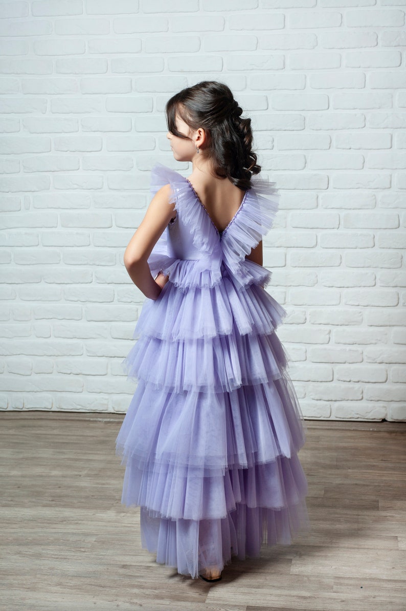 Girls Lilac Party Dress, Children Birthday Dress, Ball Dress, Girl Party Costume, Fancy Dress up image 3