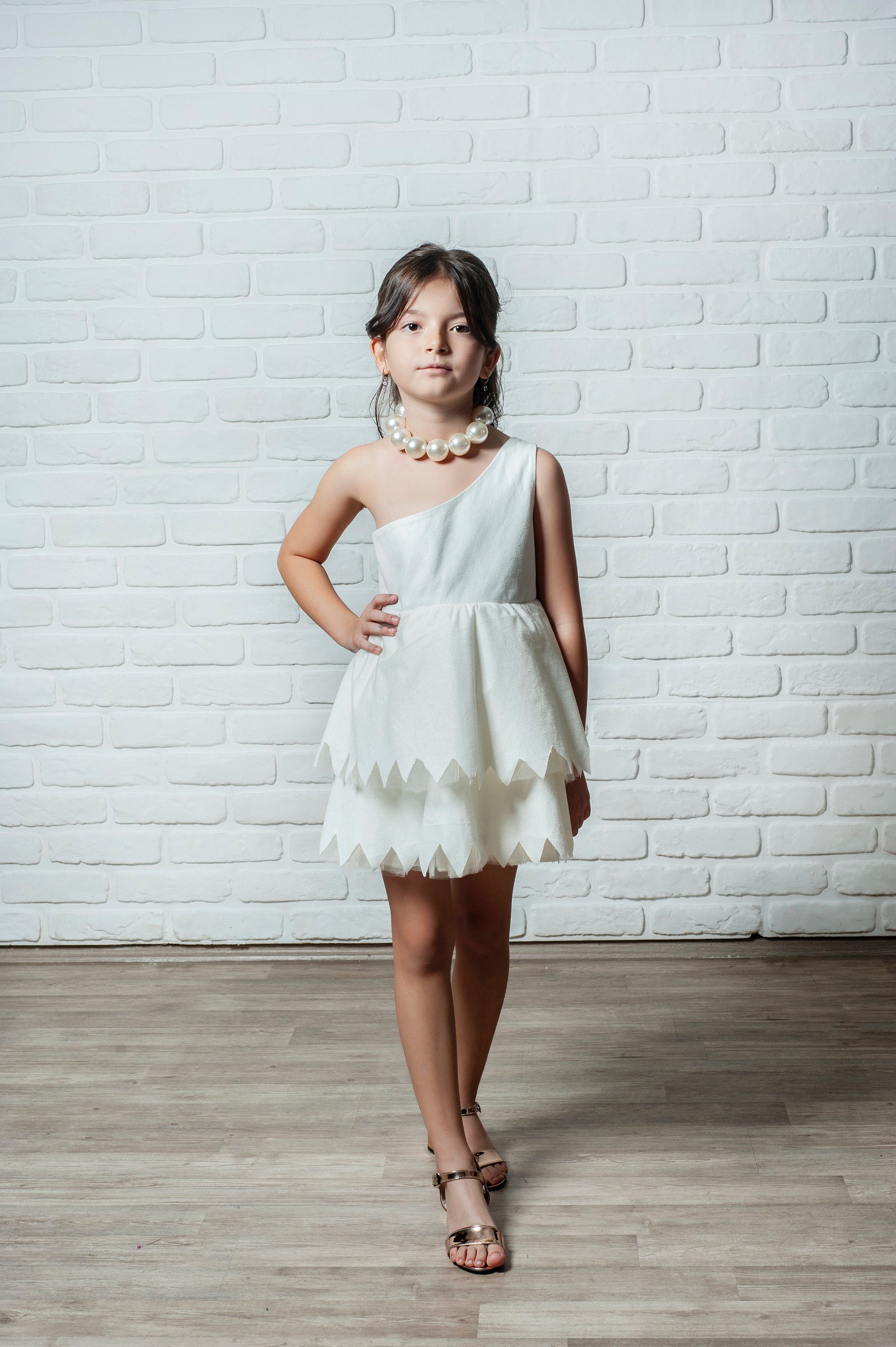 The Flintstones Wilma Flintstone Kids Costume, White Wilma Dress