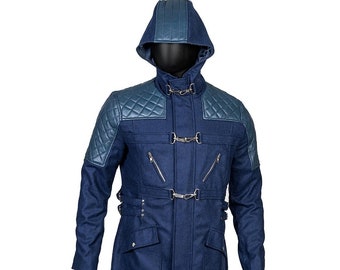 DMC Devil May Cry 5 Nero Blue Trench Hooded Coat Jacket