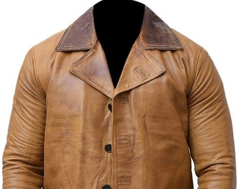 Red Dead Redemption 2 Arthur Morgan Wax Tan Genuine Cowhide Leather Costume Jacket / Coat