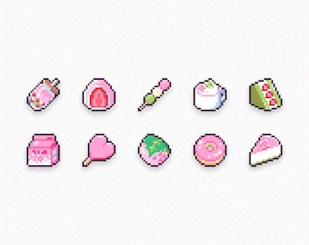 Sakura Treats Sub Badges / Bit Badges For Twitch | Cute Premade Pixel Art Stream Badges