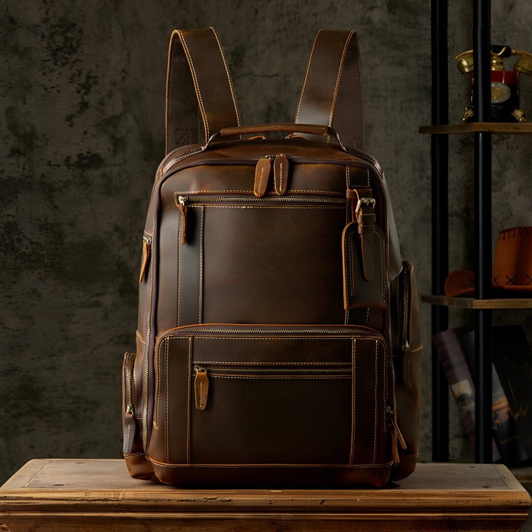 England Rucksack Large England Style Leather Backpack Unisex, Premium Quality Leather ...