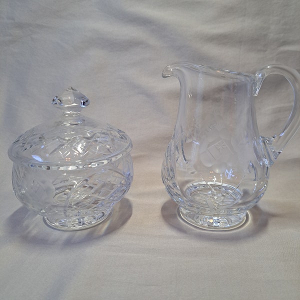 Vintage Lead Crystal Sugar Bowl & Creamer