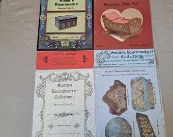 Set of 2 Bavarian Folk Art Painting Pattern and Instruction Books by Scottie Foster