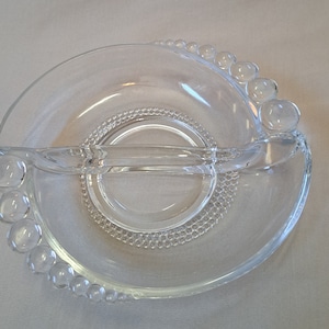 Duncan Miller 6&quot; Tear Drop Clear Glass Divided Dish
