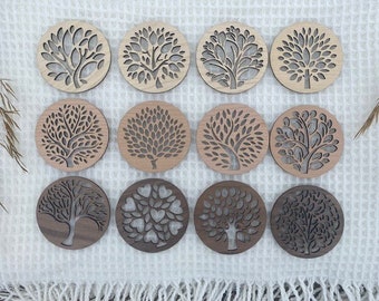 Wooden Tree Coasters | Natural Rustic Coasters | Housewarming New Home Gifts | Coffee Table Decorations | Nature Inspired