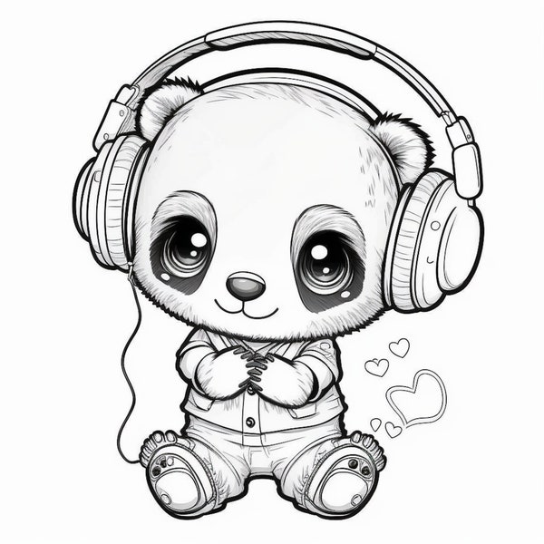 Cute Animal Drawing Pages - Etsy