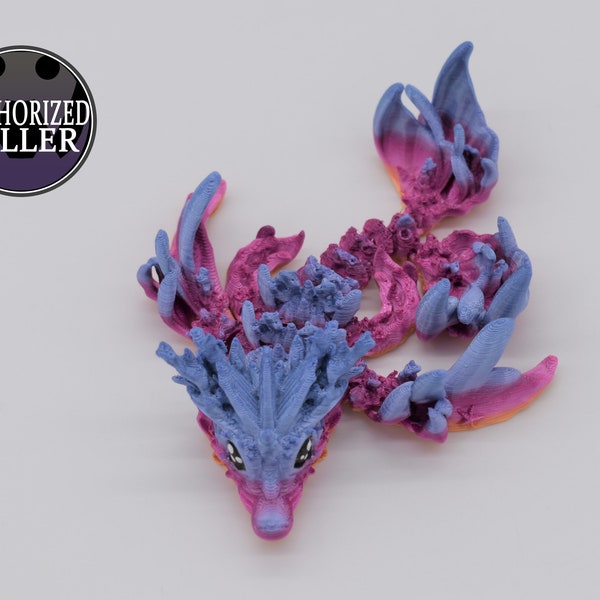 Coral Reef Dragon Tadling Articulated Fidget Toy by Cinderwing3D