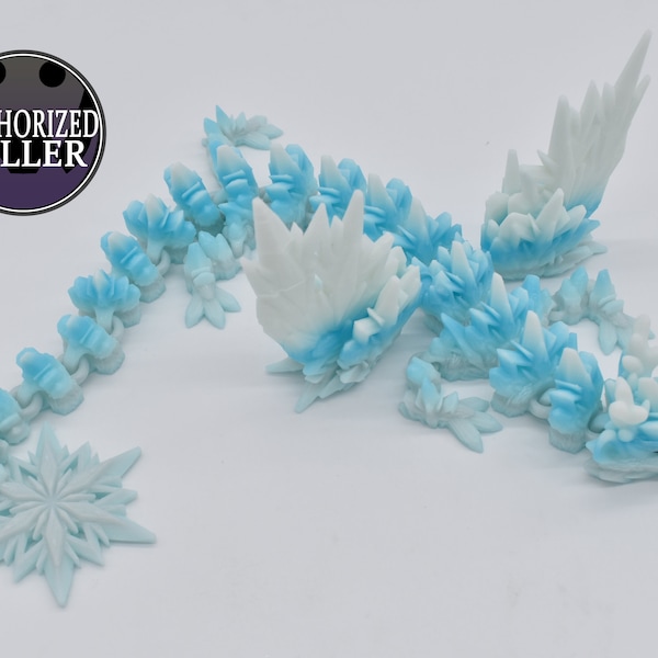 Winter Wing Dragon Articulated Fidget Toy by Cinderwing3D