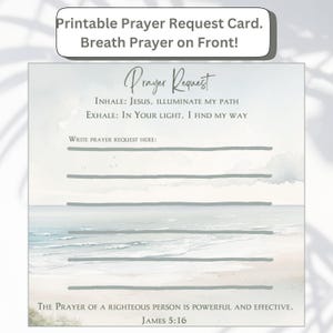 Printable Prayer Request Cards - Christian Digital Cards with Breath Prayers & Scripture